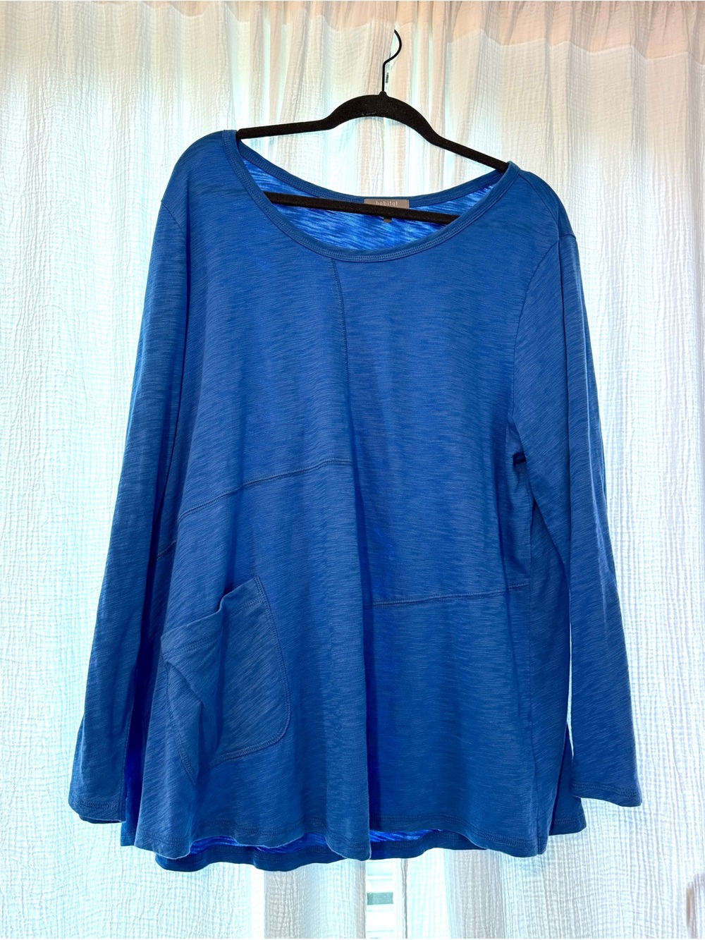 Habitat Blue Long-Sleeve Scoop Neck Top